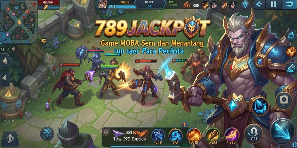 Tampilan gameplay seru dalam pertempuran MOBA 789JACKPOT.