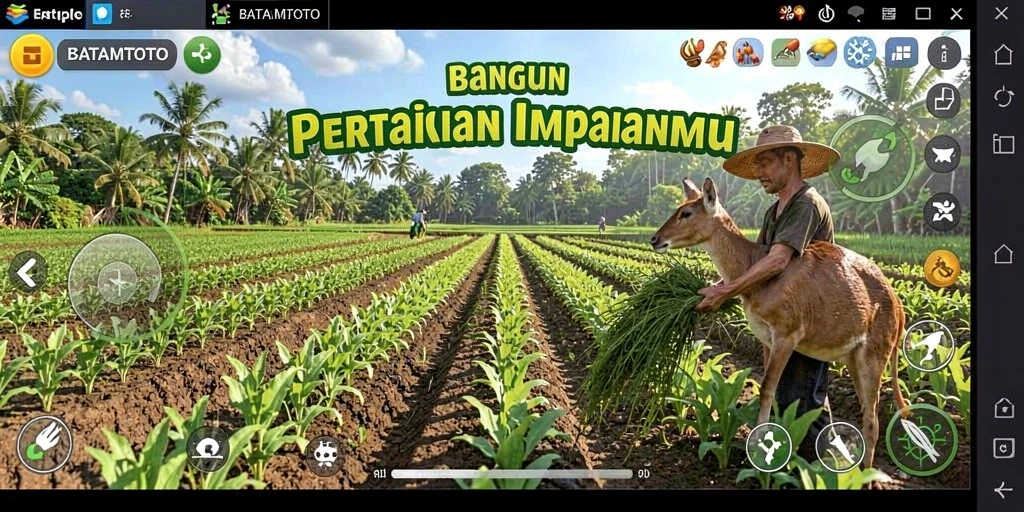 Tampilan gameplay BATAMTOTO dengan aktivitas pertanian yang menarik.