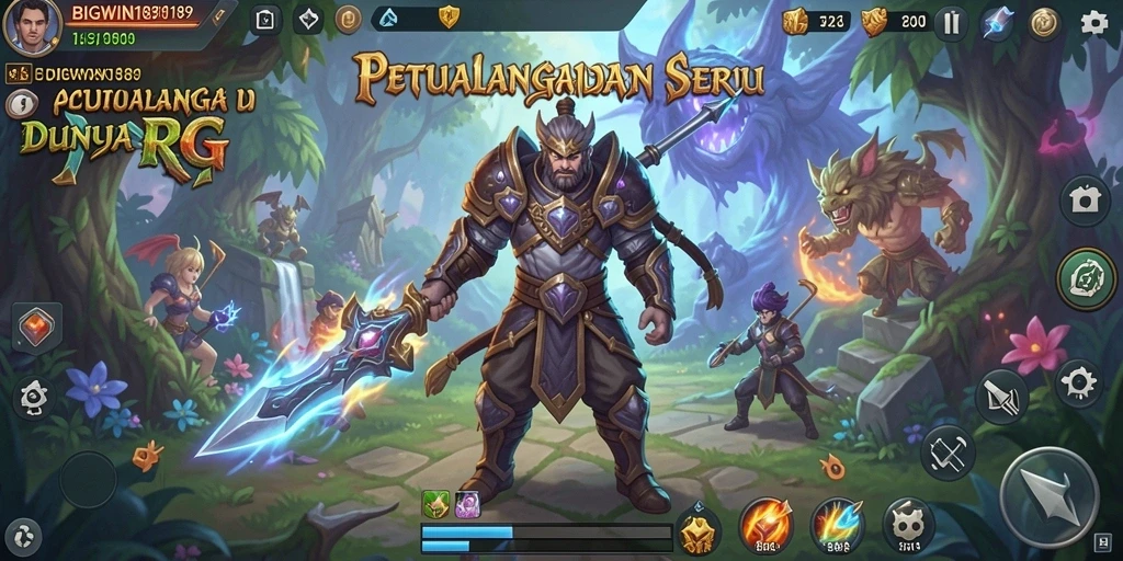 Screenshot menampilkan aksi penuh dari gameplay RPG BIGWIN189.
