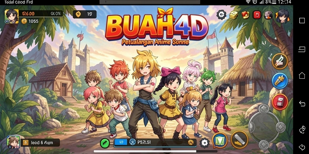 Tampilan menarik dari gameplay <strong>BUAH4D</strong> dengan karakter Anime yang dinamis.
