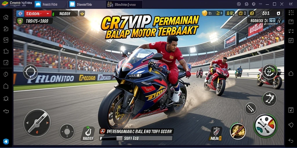 Tampilan gameplay mendebarkan dari balapan motor di CR7VIP.