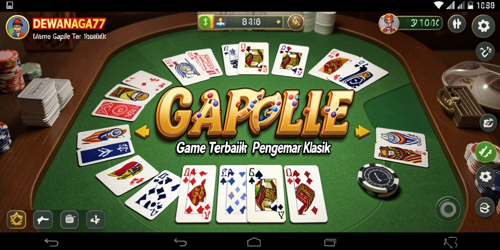 Tampilan gameplay Gaple yang seru dan interaktif di DEWANAGA77.