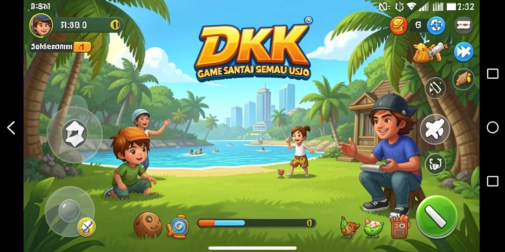 Tangkapan layar dari gameplay DKK yang penuh warna dan menyenangkan.