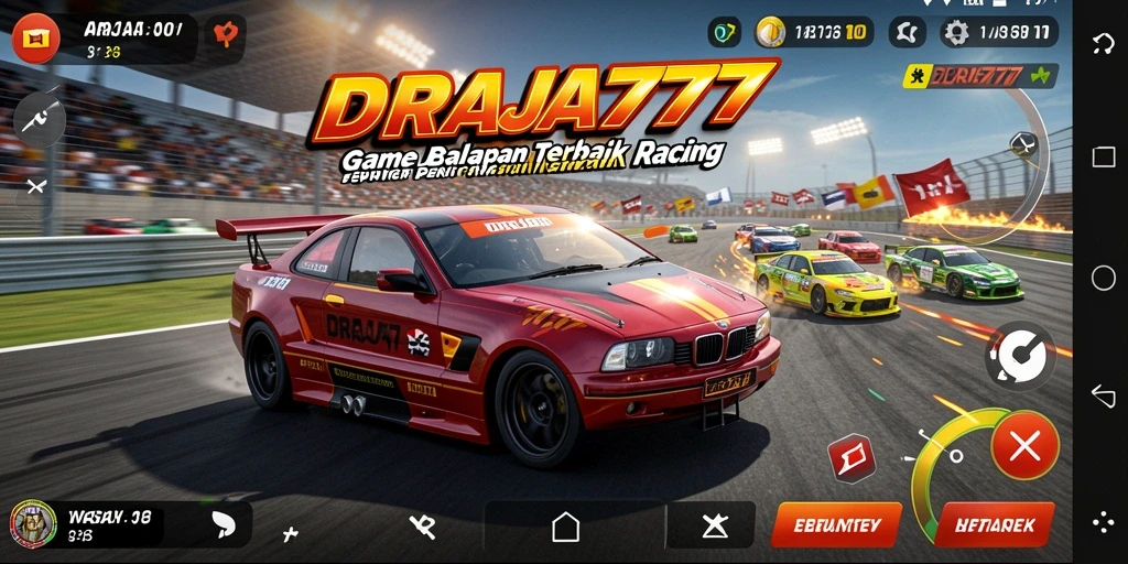 Tampilan gameplay balapan yang mendebarkan di DRAJA777.