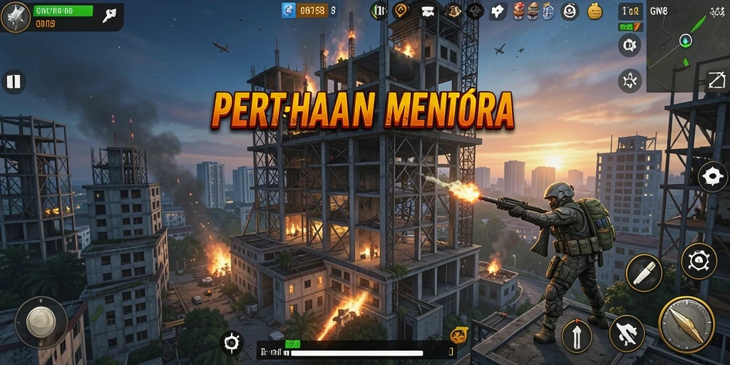 Screenshot menampilkan pertempuran mendebarkan di game Tower Defense.