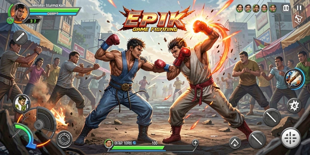 Screenshot gameplay IDRRP yang menampilkan pertarungan yang dramatis dan intens.
