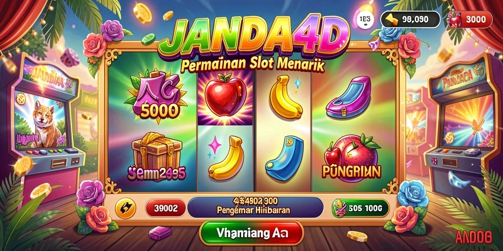 Screenshot gameplay <strong>JANDA4D</strong> yang menunjukkan cara bermain Slot yang seru.