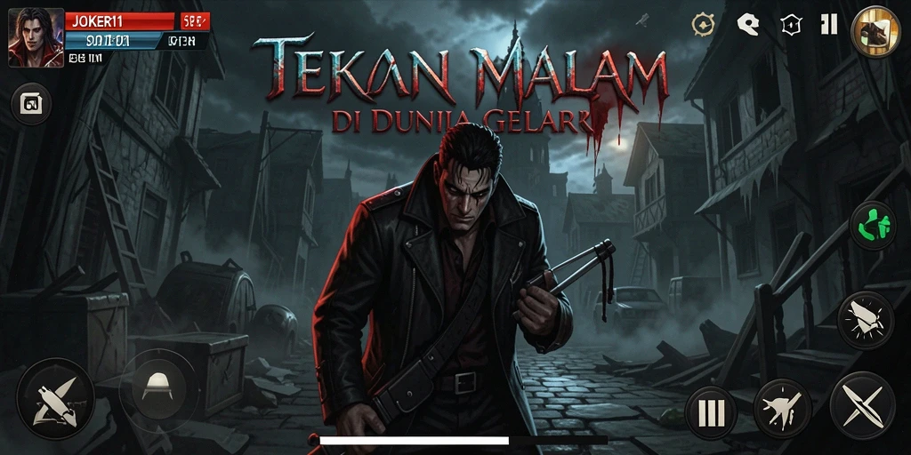 Screenshot gameplay <strong>JOKER11</strong> yang menampilkan suasana horor yang mencekam.