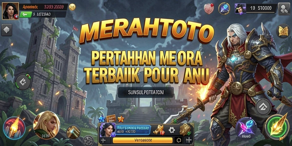 Tampilan gameplay MERAHTOTO dengan strategi menara yang dinamis.
