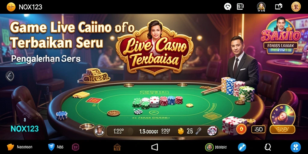 Tampilan gameplay Live Casino di NOX123 dengan dealer profesional.