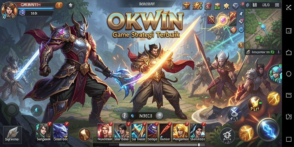 Tampilan gameplay OKWIN yang mendebarkan di layar