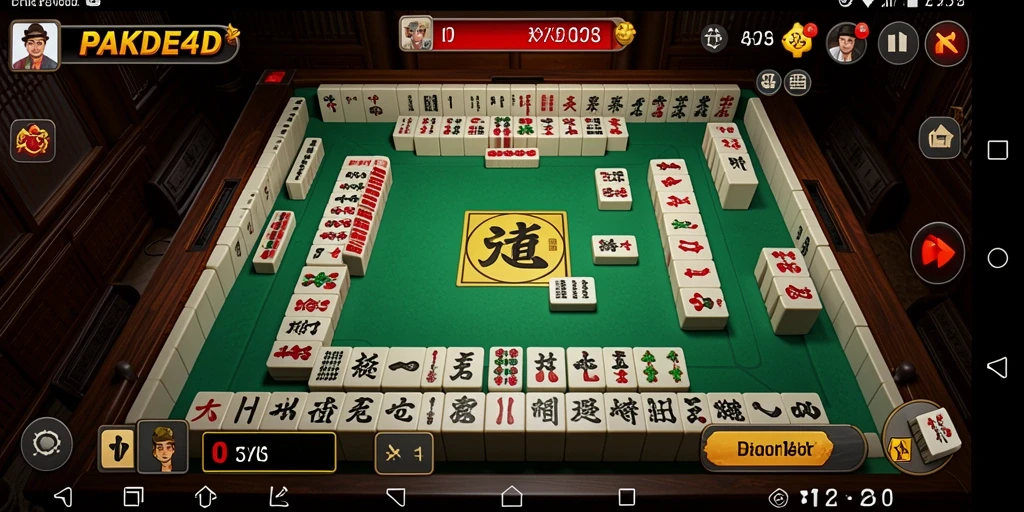 Tampilan gameplay menarik dari PAKDE4D dengan desain ubin Mahjong yang berwarna-warni.