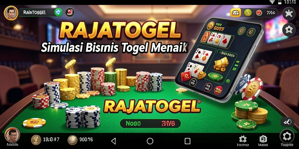 Screenshot gameplay RAJATOGEL menunjukkan pengelolaan bisnis togel yang dinamis.