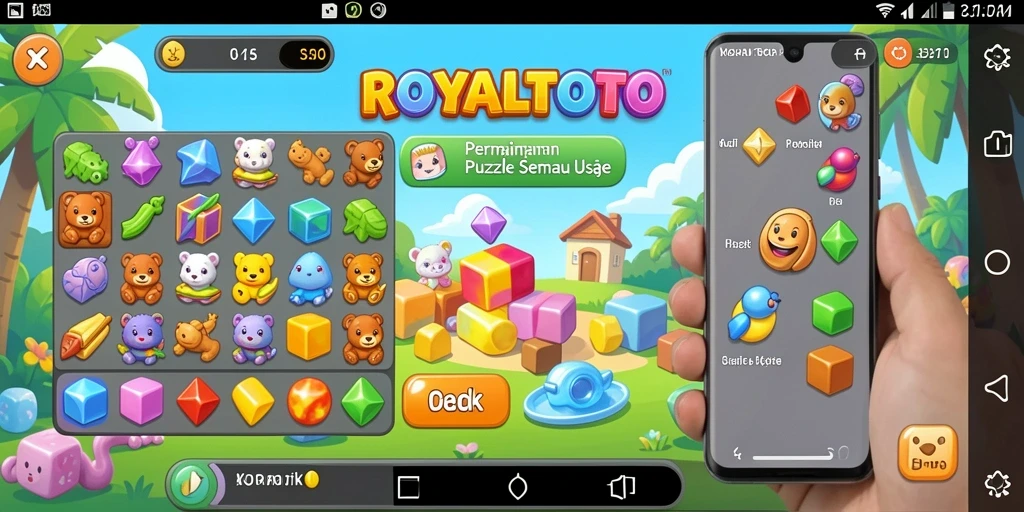 Screenshot gameplay ROYALTOTO dengan tampilan puzzle yang menarik.
