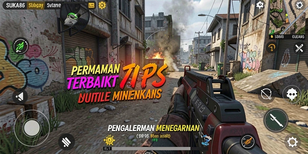 Tampilan gameplay menegangkan SUKA86 dengan aksi seru.