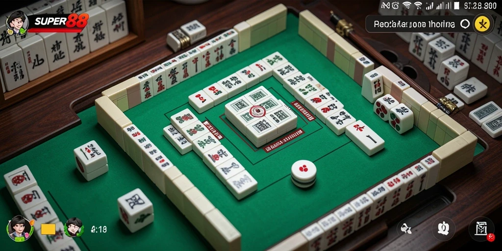 Screenshot SUPER88 menampilkan gameplay Mahjong yang seru dan interaktif.