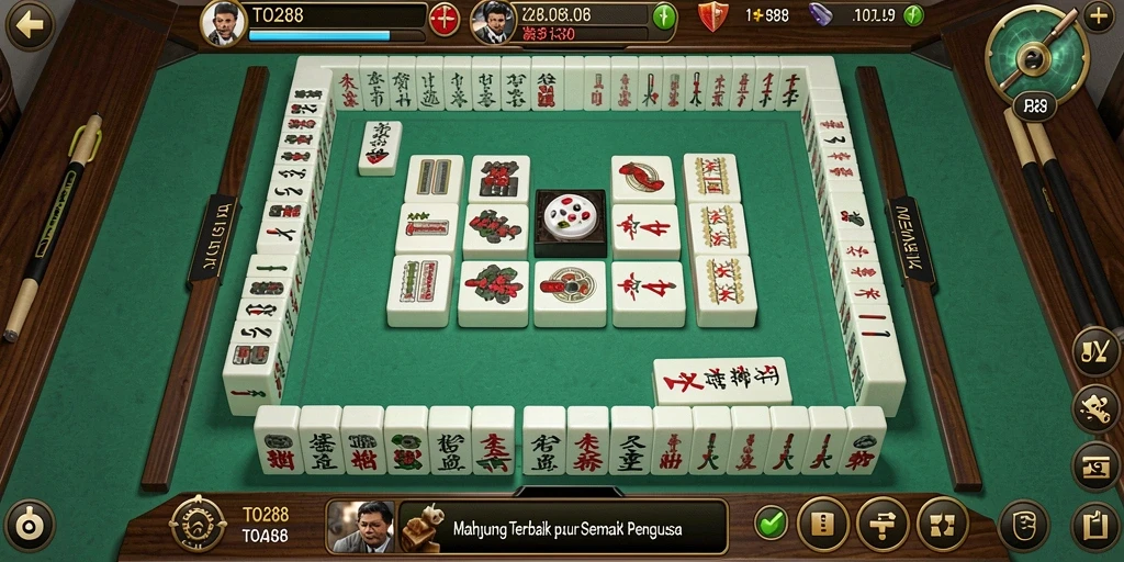 Gameplay TO288 menampilkan grafis Mahjong yang menarik dan interaktif.