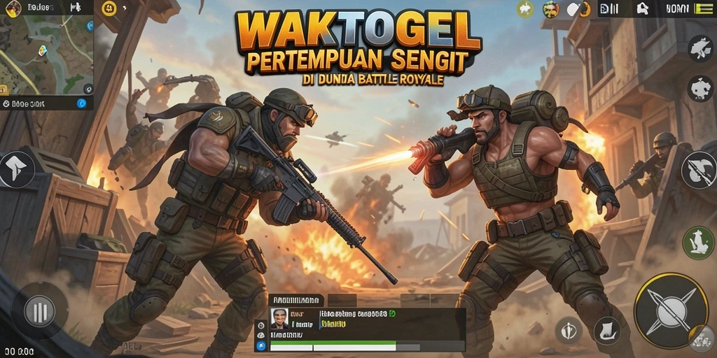 Screenshot gameplay WAKTOGEL yang menampilkan aksi seru Battle Royale.