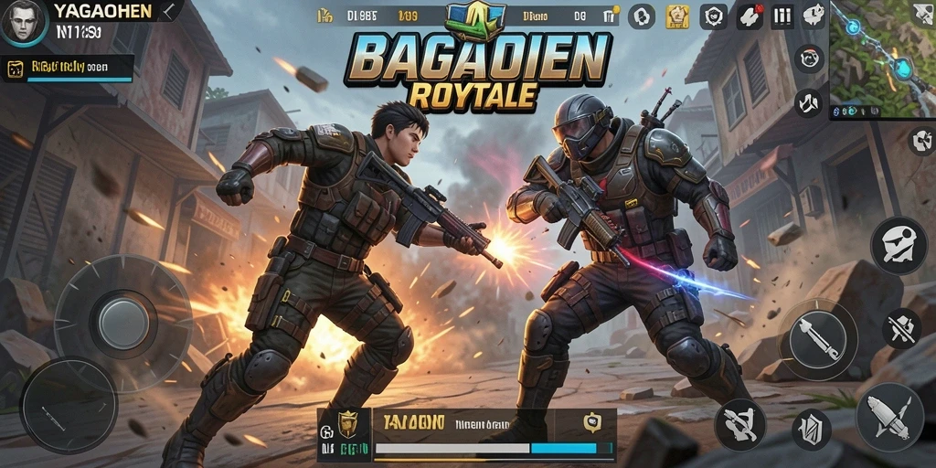 Tampilan gameplay menegangkan dalam YAGAOHEN saat bertarung di medan perang.